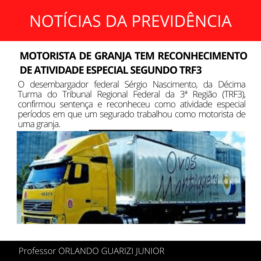 Leia mais sobre o artigo MOTORISTA DE GRANJA TEM RECONHECIMENTO DE ATIVIDADE ESPECIAL SEGUNDO TRF3